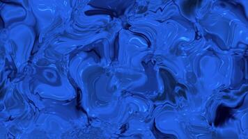 fascinerande abstrakt bakgrund av en djup blå viskös flytande med glansig virvlar och dynamisk vätska rörelse video
