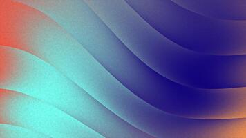 färgrik skiktad kurvor i en dynamisk vätska rörelse, ett abstrakt bakgrund med blå och orange lutning och kornig textur video