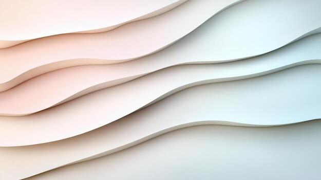 3d rendering of paper waves on a white background photo