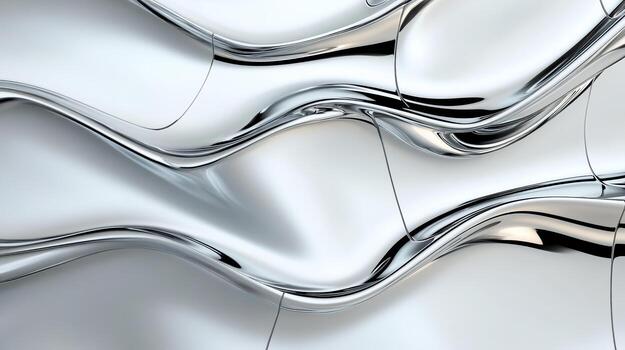 A shiny metal wall with waves and curves photo