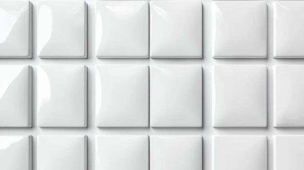 White tiles on a wall with a white background photo