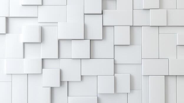 White abstract background with squares of different sizes photo