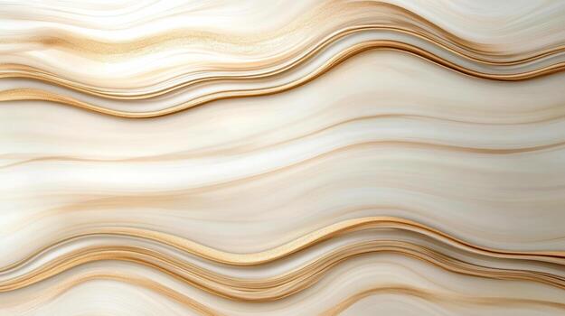 un blanco y oro mármol antecedentes con ondulado líneas foto