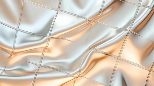A silver and gold fabric background with a pattern photo