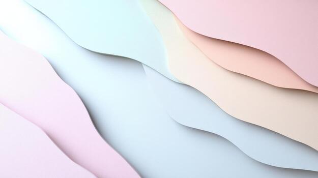 Pastel colors abstract background with 3d paper cutouts photo