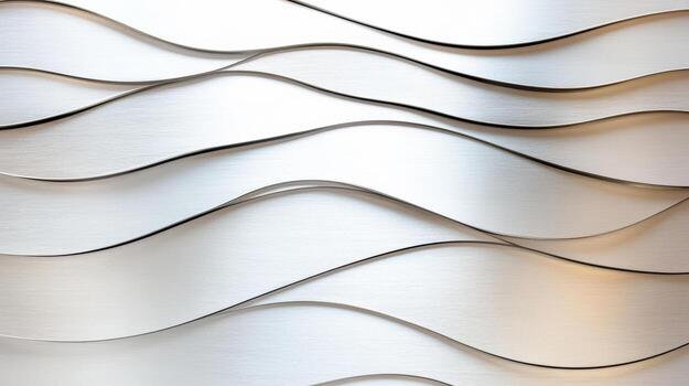 A metallic wall with waves of different colors photo