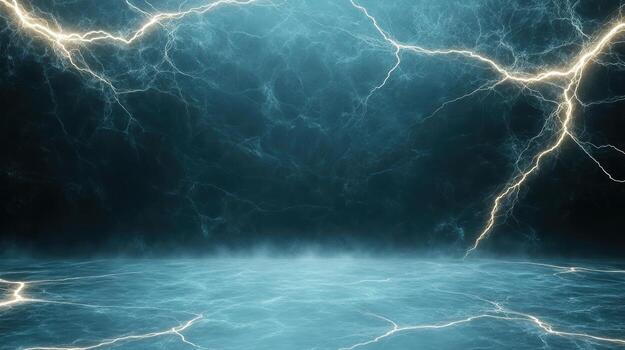 Lightning strike on the water photo