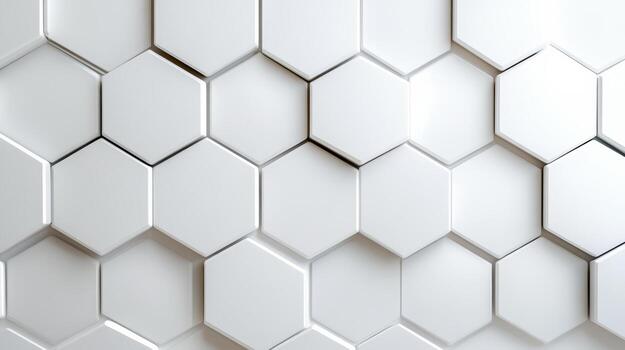 White hexagon wall background photo