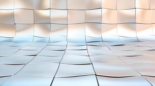 3d rendering of a white wall with many different shapes photo