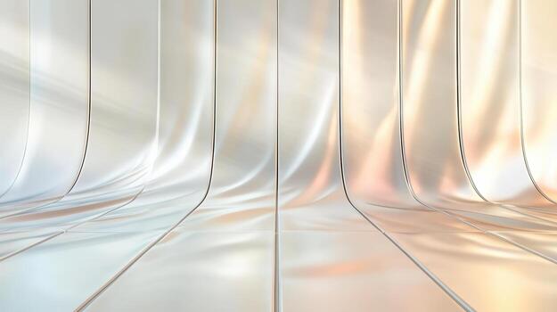 3d rendering of a shiny silver wall photo