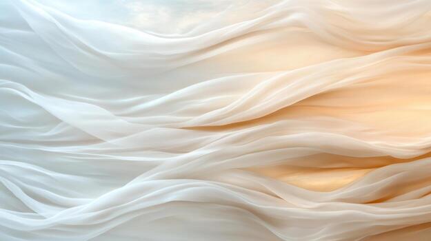 Abstract background with white fabric and clouds photo