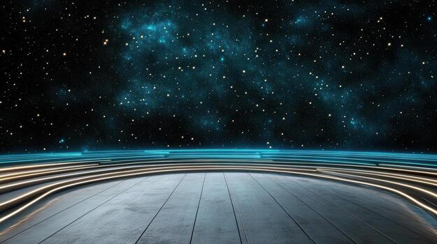 An empty room with a floor and a lighted floor photo