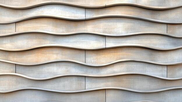 A wall with a wave pattern made of concrete photo