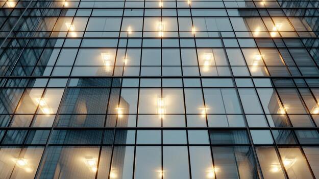 A building with lights on the outside photo