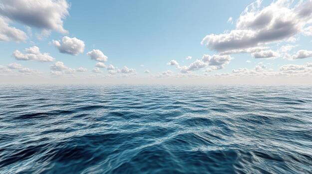 A 3d rendering of the ocean with clouds photo