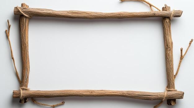 A wooden frame made from twigs and branches photo