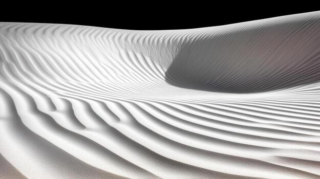 un blanco arena duna con ondulado líneas foto