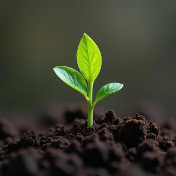 New Sprout Breaking Through Soil photo