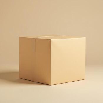 Minimal Sealed Box on Beige Background photo