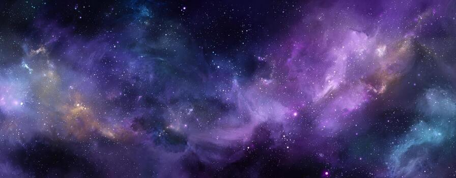 Cosmic nebula with vibrant purple and blue hues, swirling clouds of gas and stars, creating a mesmerizing celestial scene in the vast universe, showcasing the beauty of space photo