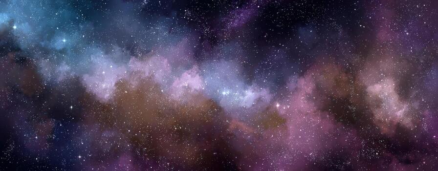 Cosmic nebula with vibrant colors, showcasing swirling clouds of gas and dust, illuminated by distant stars, creating a mesmerizing celestial landscape in the universe photo