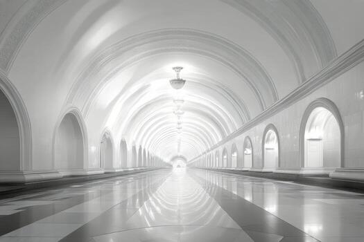 Dynamic light bursts create a vibrant tunnel effect in motion. photo