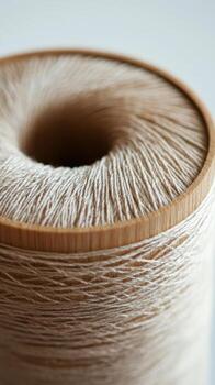 Detailed view of woven textile design on a wooden surface in photo