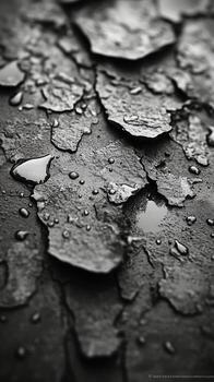 Abstract Art With Black and White Paint and Drops on Textured Surface in Creative Studio Setting photo