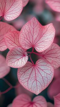 Delicate Pink Leaves With Intricate Patterns Observed in Natural Light photo