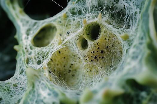 Intricate Web-Like Structure Found on a Leaf During a Morning Exploration in Nature photo