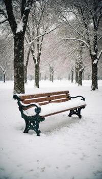 Artistic Rendering of the Bench as a Motif of Quiet Reflection photo