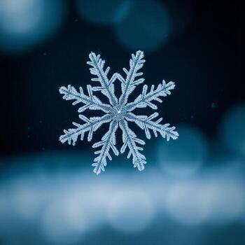Detailed View of the Branches and Feathers of an Ice Particle photo