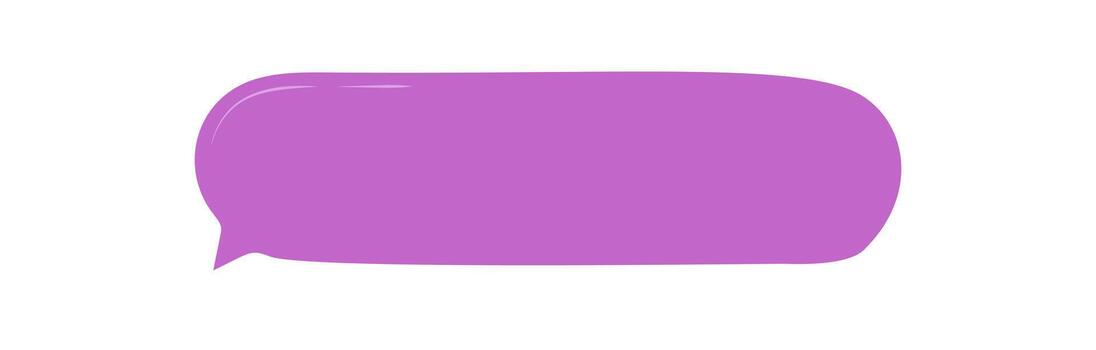 mano dibujado púrpura pegatina burbuja con orgánico rectángulo forma y parche. habla globo formas un charla caja para hablar y mensaje diseño, Proporcionar un único parche para comentario comunicación. vector