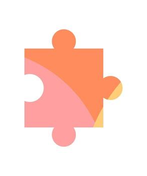 plano rompecabezas rompecabezas pedazo para juego de mesa. vistoso silueta con un juguetón diseño. Perfecto para divertido juguete conceptos, niños ocio, o pasatiempo mesa actividades. sencillo aislado gráfico tablero juego vector