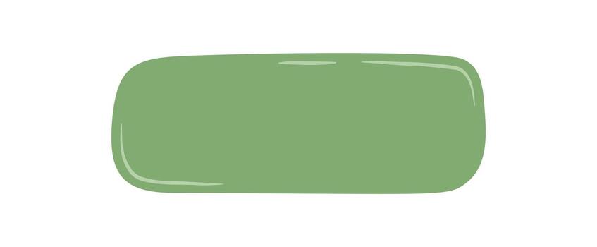 Hand drawn organic rectangle frame in green color and fluid blob box form. Simple template for text, modern background element with graphic accent for creative card or label design. vector