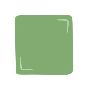 Hand drawn organic green patch frame with unique square shape and border. Card background as template for text or rectangle design element in modern card style. vector