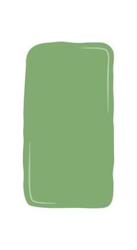 mano dibujado orgánico ondulado rectángulo con caja de texto y marco forma, Perfecto como citar o habla caja. verde gota forma proporciona resumen antecedentes para etiqueta, parche, o bandera diseño. vector