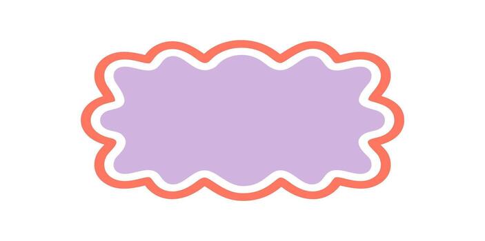 Groovy wavy retro frame border outline in playful cartoon graphic style. Bold bubble shape forms a cool y2k label with graphic outline, perfect as a vintage pop background or creative label vector