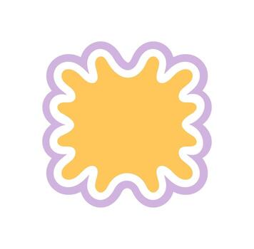 Groovy wavy bubble frame stands out in a playful retro style. Abstract shape with bold outline forms a unique border, perfect as background label for y2k or doodle inspired graphic projects. vector