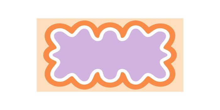 Groovy wavy rectangle border frame stands out with playful outline as a retro element. Funky label design, y2k background, and bold shape graphic for modern vintage creative projects. vector