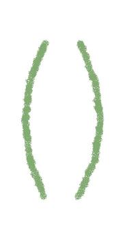 Hand drawn green chalk bracket symbol with sketch effect and font character style. This punctuation mark forms a graphic element, perfect as accent in creative typographic concepts or educational vector