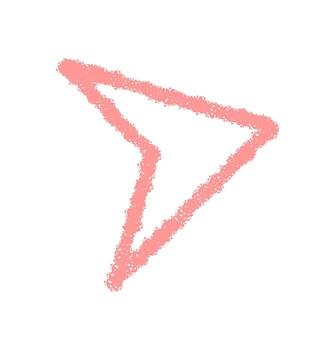 Sketchy wavy chalk arrow with pastel stroke and hand drawn style. This arrow icon shows rough textured element as a soft pointer, perfect for subtle design use, modern template or creative layout. vector