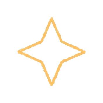 Crayon outline magic star icon with festive style and burst shape. Firework element and sparkle pattern form a unique symbol, perfect for creating a happy decorative effect in seasonal celebration vector