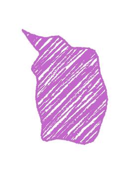 diagonal tiza garabato habla burbuja en negrita púrpura. Escribiendo bosquejo estilo caja de texto mezclas fluido y hablar con charla icono formas simboliza resumen mensaje concepto en dinámica y creativo visual vector