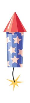 Firework burning fuse American firecracker vector