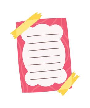 Sticky page memory notepad sheet vector