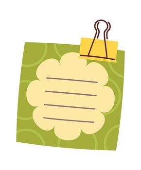 Clipped notepad sheet memory page vector