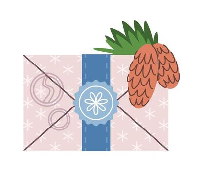 Christmas envelop snowflake pattern design vector