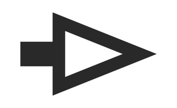 triángulo flecha firmar cursor marco vector