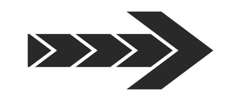 Warning arrow right pointer design vector